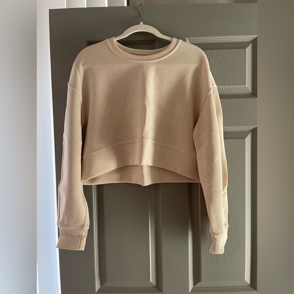 lululemon athletica Cream Cropped scuba Sweatshirt